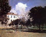 John Singer Sargent Canvas Paintings - House and Garden
